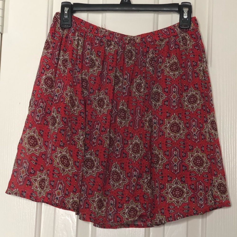 Red boho design hollister skirt
